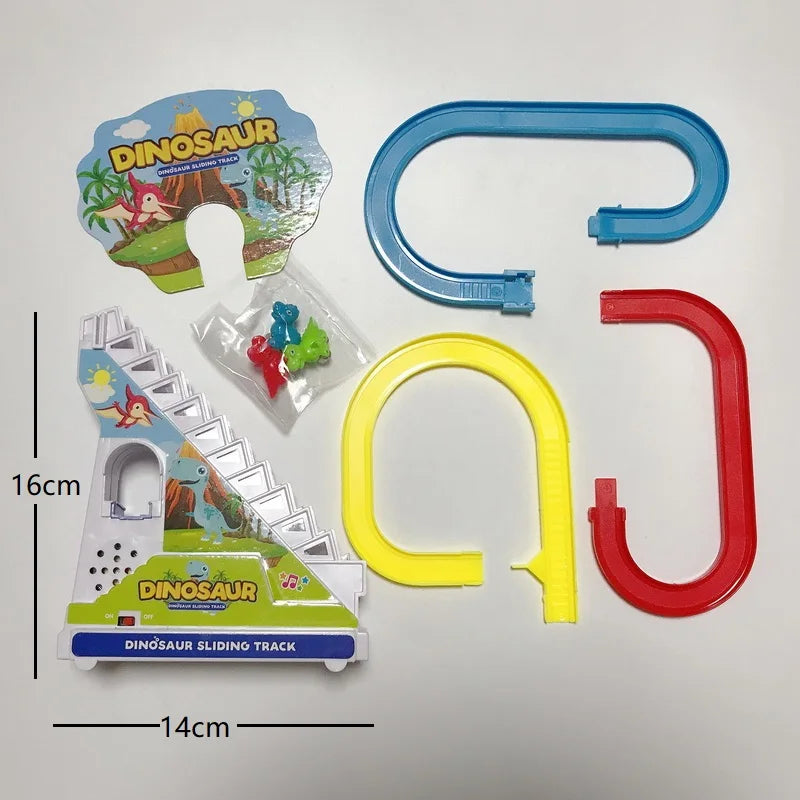 Penguin Track Toy Climb Stairs Children Kids Classic Cartoon Dogs Ducks Electrical Music Light Birthday Christmas New Year Gift