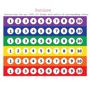 Montessori Learning Toys Magnetic Stick Wand Set With Transparent Color Counting Chips With Metal Loop