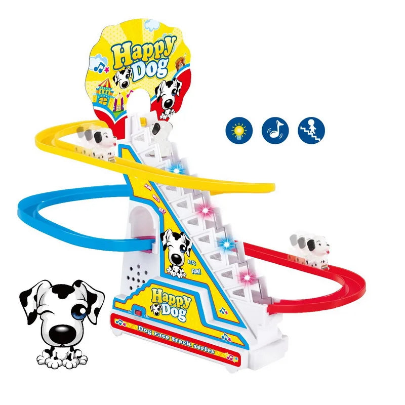 Penguin Track Toy Climb Stairs Children Kids Classic Cartoon Dogs Ducks Electrical Music Light Birthday Christmas New Year Gift
