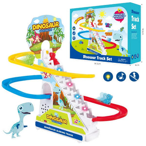 Penguin Track Toy Climb Stairs Children Kids Classic Cartoon Dogs Ducks Electrical Music Light Birthday Christmas New Year Gift