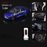 1:24 Tesla Model X Model Y Tesla Model 3 Alloy Die Cast Toy Car Model Sound and Light Children's Toy Collectibles Birthday gift