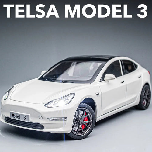 1:24 Tesla Model 3 Model Y Model S Model X Alloy Die Cast Car Model Sound and Light Children's Toy Collectibles Birthday gift