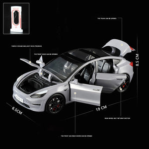 1:24 Tesla Model 3 Model Y Model S Model X Alloy Die Cast Car Model Sound and Light Children's Toy Collectibles Birthday gift
