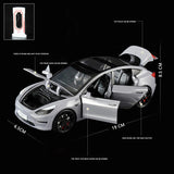 1:24 Tesla Model 3 Model Y Model S Model X Alloy Die Cast Car Model Sound and Light Children's Toy Collectibles Birthday gift