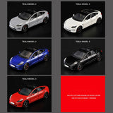 1:24 Tesla Model 3 Model Y Model S Model X Alloy Die Cast Car Model Sound and Light Children's Toy Collectibles Birthday gift