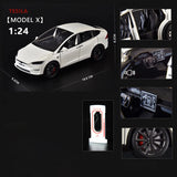 1:24 Tesla Model X Model Y Tesla Model 3 Alloy Die Cast Toy Car Model Sound and Light Children's Toy Collectibles Birthday gift