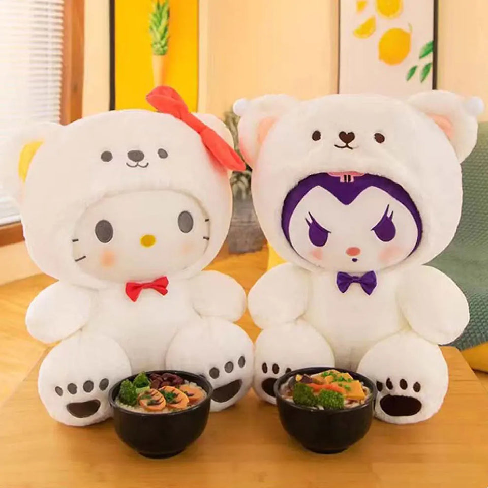 25cm Sanrio Plush Toy Hello Kitty Cinnamonroll Pochacco Kuromi Plushie Toys Stuffed Cute Cartoon Doll Birthday Christmas Gift